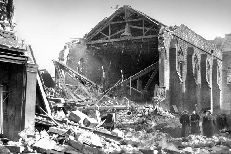It was in March 1943 that St Thomas Church suffered damage. It stood on the site which later became Joplings.
