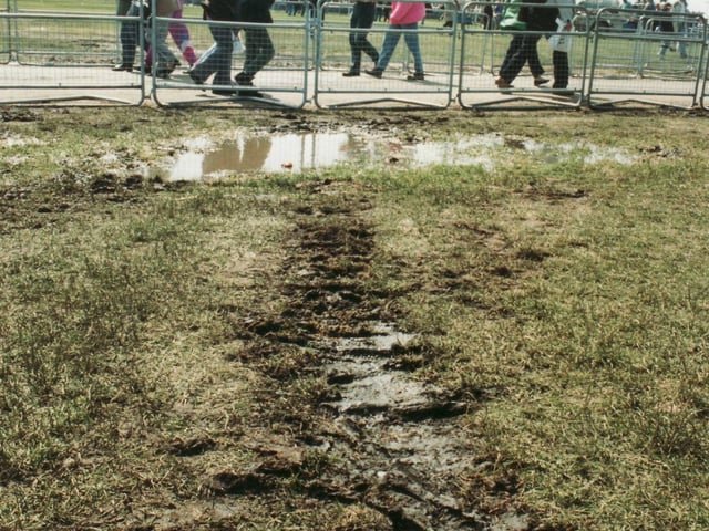 A muddy day at Southsea Common in June 1994