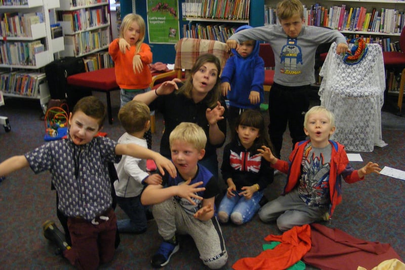 Half-term fun with a spooky theme at Stannington Library in 2018