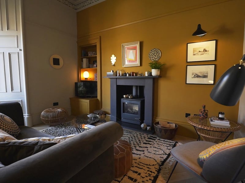 The living room in the West End Townhouse where Anna Campbell-Jones was wowed by the patterns and colours and textures before her.