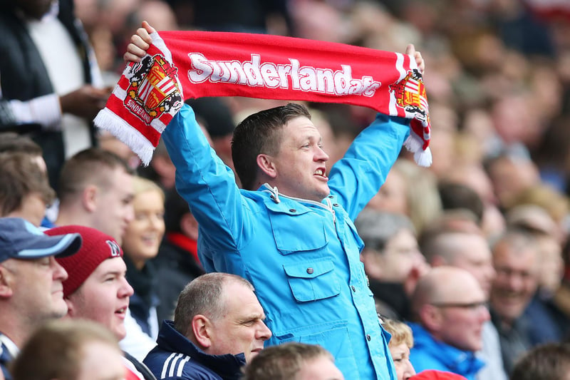 A Sunderland fan looks on during the Barclays Premier League match between Sunderland and Chelsea at the Stadium of Light.