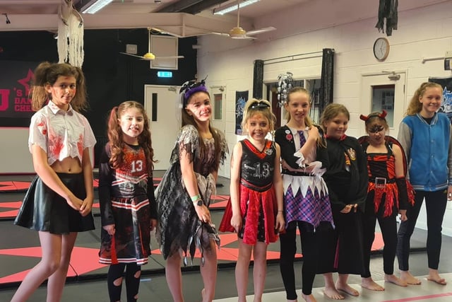 KJ's Dabce & Cheer had Halloween themed music, activities, games and choreography during the month of October and students were encouraged to dress up for classes and take part in a Halloween art competition during half term.