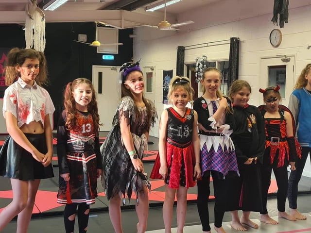 KJ's Dabce & Cheer had Halloween themed music, activities, games and choreography during the month of October and students were encouraged to dress up for classes and take part in a Halloween art competition during half term.