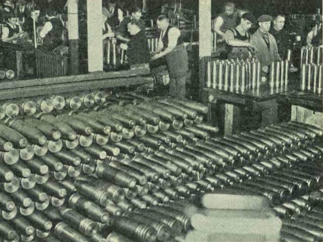 Shells produced in Sheffield’s steelworks. Photo courtesy of the National Grid Gas Archives, Warrington