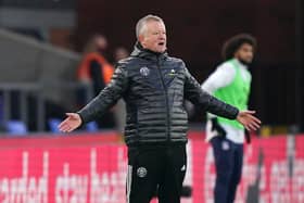 Chris Wilder, Manager of Sheffield United reacts during the Premier League match between Crystal Palace and Sheffield United at Selhurst Park on January 02, 2021 in London, England.  (Photo by John Walton - Pool/Getty Images)