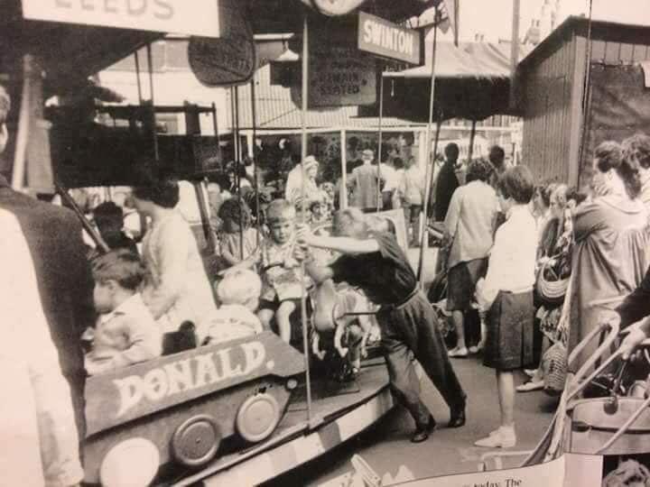 The children's roundabout in Doncaster market.