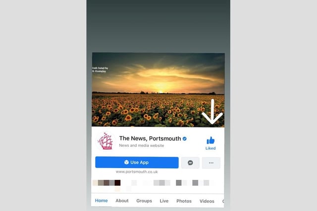 Firstly, find The News, Portsmouth on Facebook. Make sure you've liked the page, then tap on the three dots below our cover photo to access your settings.