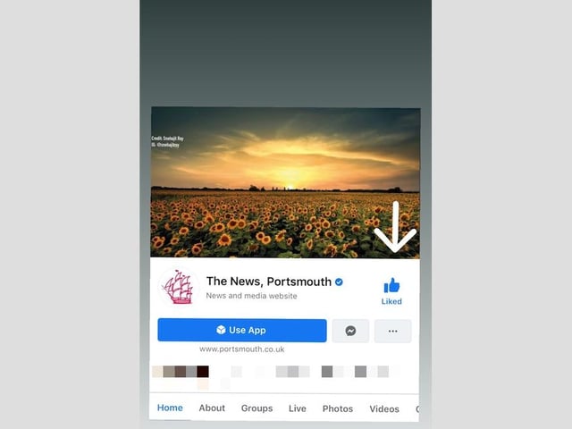 Firstly, find The News, Portsmouth on Facebook. Make sure you've liked the page, then tap on the three dots below our cover photo to access your settings.