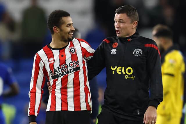 lliman Ndiaye with his Sheffield United manager, and former U23s boss, Paul Heckingbottom: Darren Staples / Sportimage