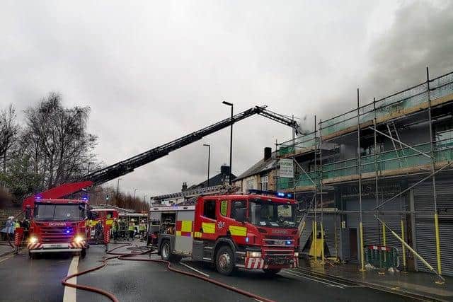 Firefighters at the scene of a blaze on Chesterfield Road, Heeley, Sheffield (Photo: SYFR)