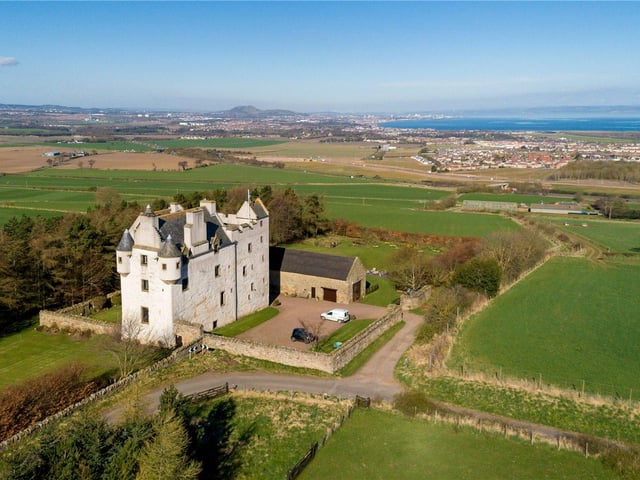 Outstanding historic 14th century castle with panoramic views over the Lothians and the Forth Estuary. Offers over £1,700,000.