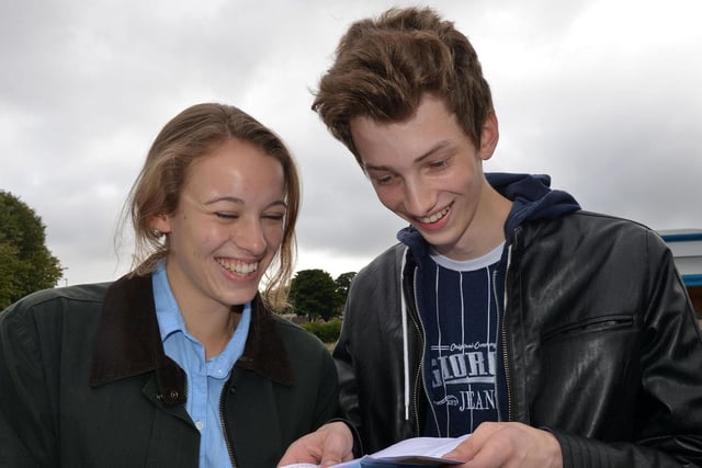 Happy faces for these High Tunstall College of Science students five years ago.
