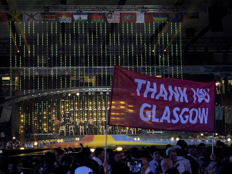 Folks show their appreciation for Glasgow during the Commonwealth Games 2014.