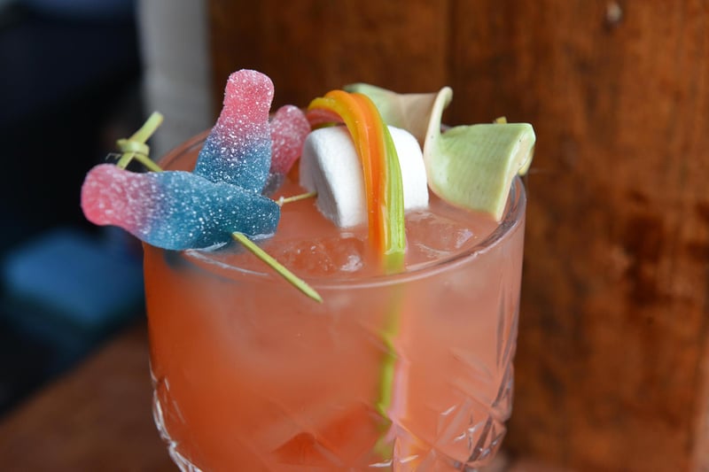 The bar uses a variety of sweets and fruit to make their premium cocktails.