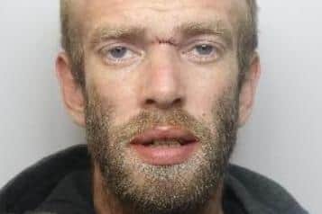 Pictured is Alan Ball, aged 31, of Monckton Road, at Bircotes, Doncaster, who was sentenced at Sheffield Crown Court to 24 months of custody and was disqualified from driving for 36 months after he pleaded guilty to a dwelling house burglary, a theft, and dangerous driving.