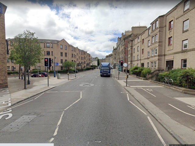 Three-way temporary traffic lights for defect repairs at Rankeillor Street