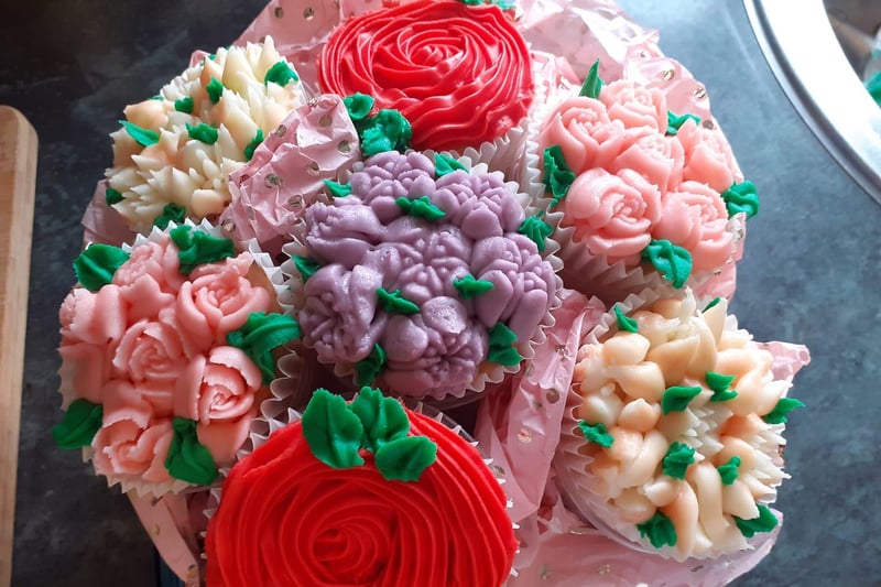 Denise Sugden made this eye-catching cake bouquet as a treat for her parents.