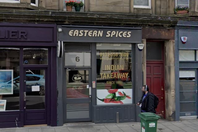 Eastern Indian Spices Takeaway has been a classic in Edinburgh for almost 30 years. In 2012 and 2013 they were named 'Scottish Indian Takeaway of the Year'. 
Order online or find them in Canonmills on Howard street.
