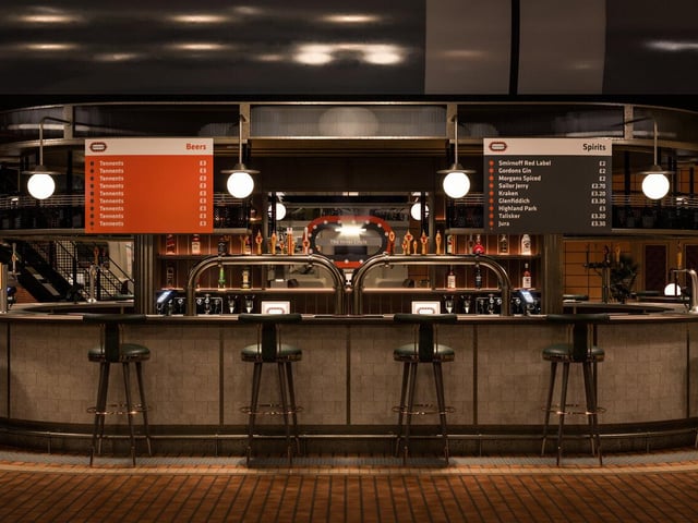 The drinks lists are on mocked up Subway station maps, and include a lot of Tennent's.