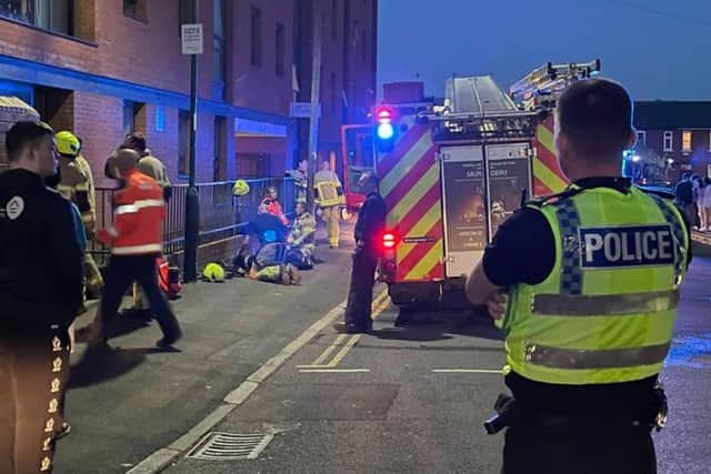 Emergency services were called to The Anvil block of flats on Clough Road, near Sheffield United’s Bramall Lane stadium, at around 9pm last night.