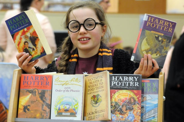 A scene from the Central Library's first Harry Potter book night in 2015 and Isobel Hanley is in the photo.