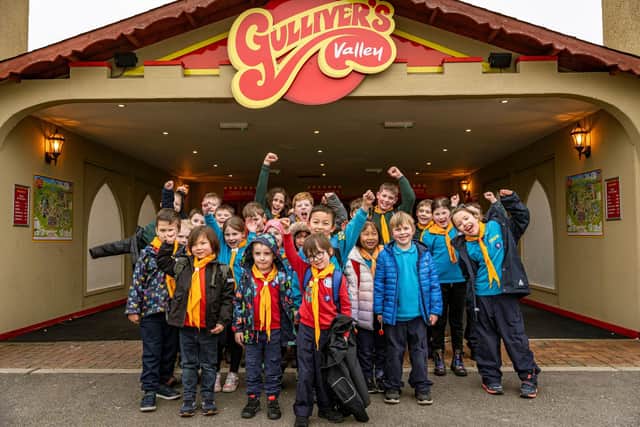 A scout group visits Gulliver’s Valley.