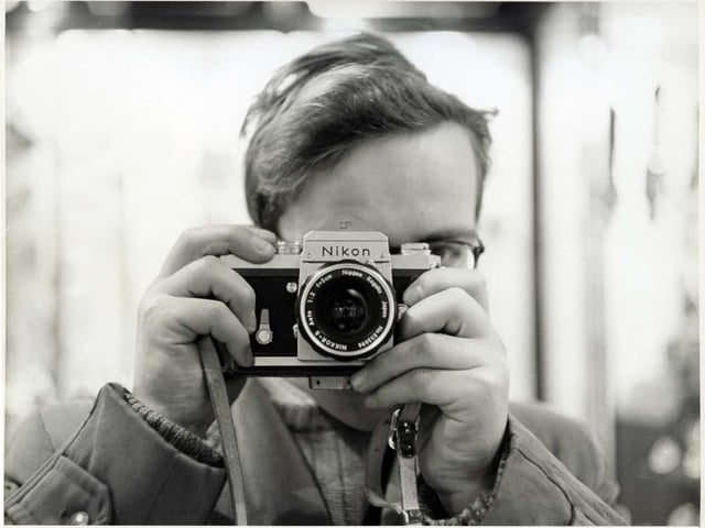 Robert Blomfield shares his new toy with the camera.