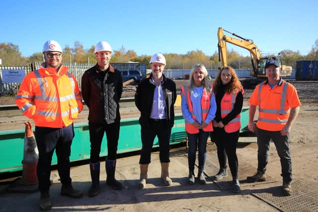 Fletchers Waste of Sheffield snaps up Retford Waste in buyout deal. Pictured are Fraser Lythgoe, Frederic Ward, Gavin Leverett, of Fletchers and Maxine Marsh, Leah Harper, and Scott Marsh of Retford. Picture: Chris Etchells