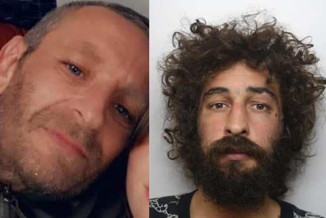 Andrew Hague (right) has admitted murdering Simon Wilkinson (left) on Fox Hill Road, where both men lived, in what police described as a 'prolonged, brutal and unprovoked assault'.