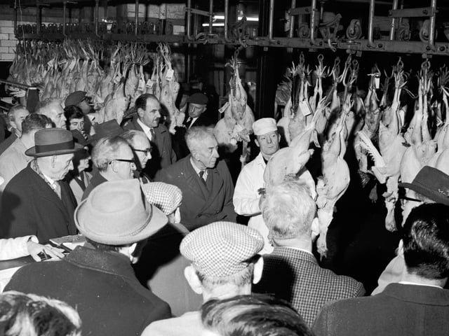 The Christmas poultry sale at the Central Meat Market, in Edinburgh's Ponton Street, in 1965.