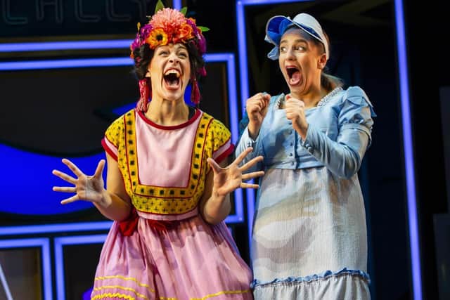 Jade Kennedy as Frida Kahlo and Christina Modestou as Jane Austen in new musical Fantastically Great Women Who Changed the World, premiering at the Lyceum Theatre, Sheffield