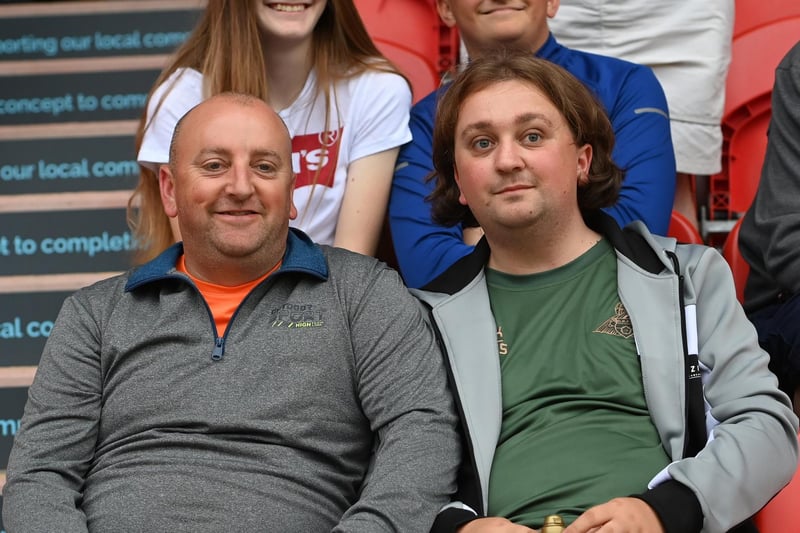 A pair of Rovers fans during the friendly with Newcastle United