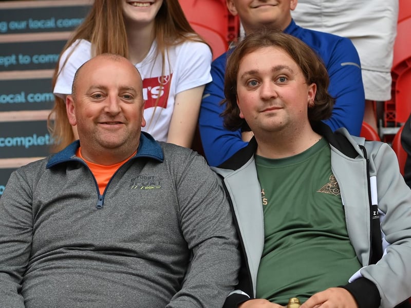 A pair of Rovers fans during the friendly with Newcastle United