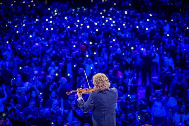 Andre Rieu fans watching the 'King of the Waltz' in action. The classical music crossover superstar returns to the Utilita Arena Sheffield in May 2023