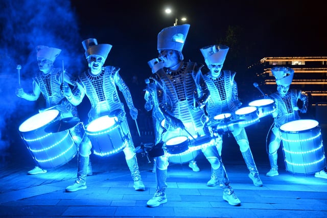 Sunderland Christmas lights switch-on at Keel Square with a performance from the SPARK Drummers.