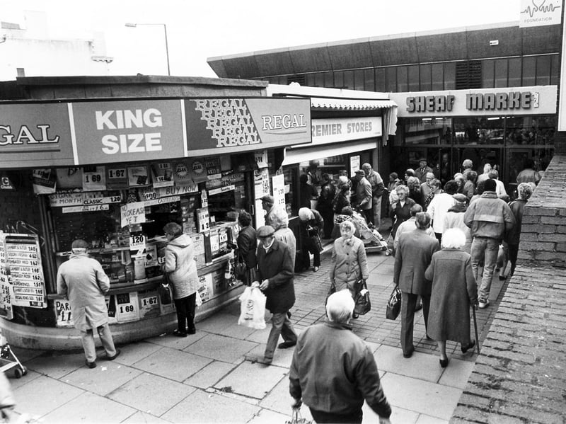 The entrance to Sheffield's Sheaf Market on March 22, 1991