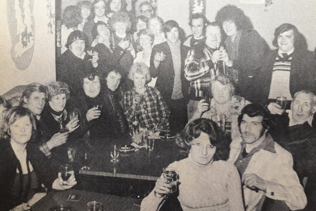 Revellers at Kirkcaldy's Club on Den Road on Hogmany 1978. Among the crowd saying hello to 1979 is future Darts world champion Jocky Wilson at the back on the right.