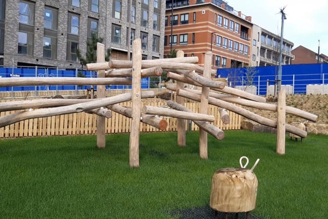 A claming frame in Pound's Park, Rockingham Street, Sheffield, due to open on Monday.