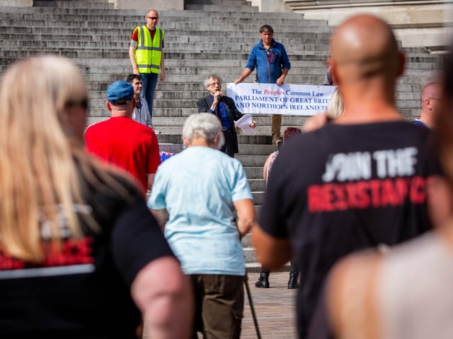 Protesters take part in the Portsmouth for Freedom event at Portsmouth Guildhall on Saturday. Picture: Habibur Rahman