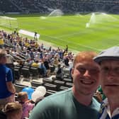 Max and Nigel Crocket pose together for a poignant selfie at the last Sheffield Wednesday match they attended together. Nigel died this week of injuries suffered in a road traffic incident, and