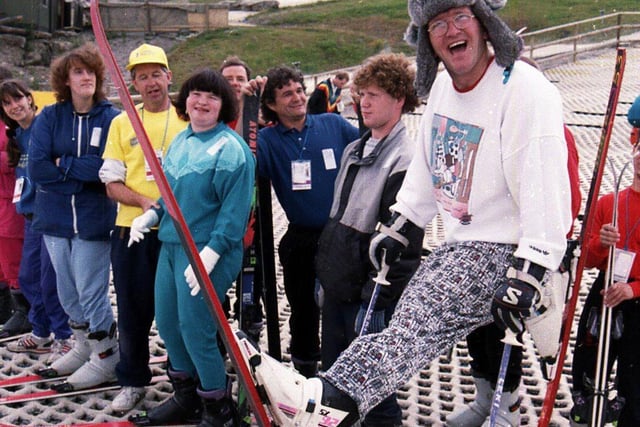 Eddie the Eagle Edwards is caught on camera at Sheffield Ski Village, August 1993