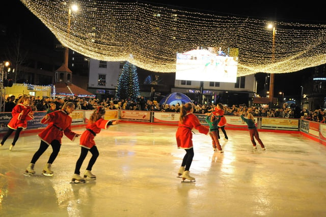 A spectacular scene at the opening of the 2017 Christmas ice rink in Keel Square with the North East Ice Crystal skating team. Were you there to see it?