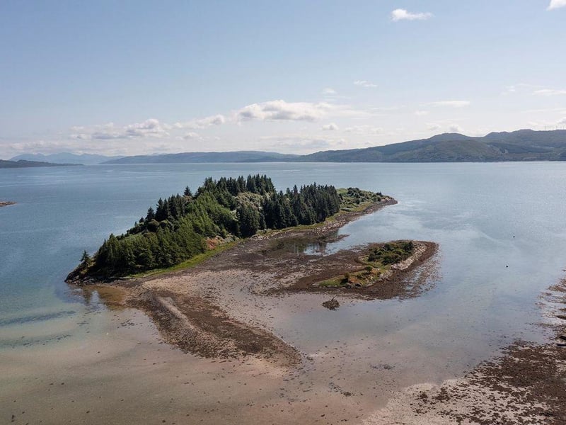 The island can be reached by foot at low tide.