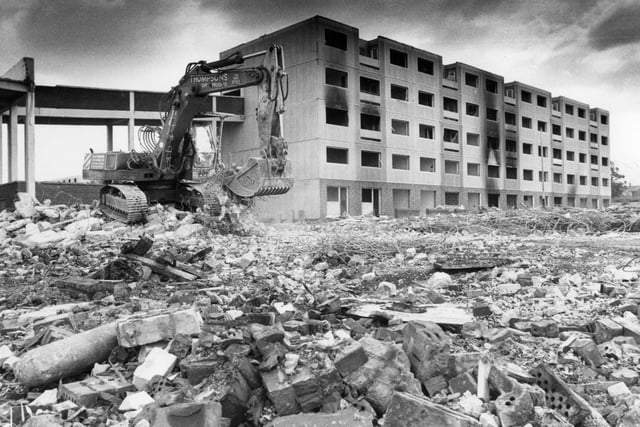 The School Street flats which were bulldozed in 1989. Does this bring back memories?