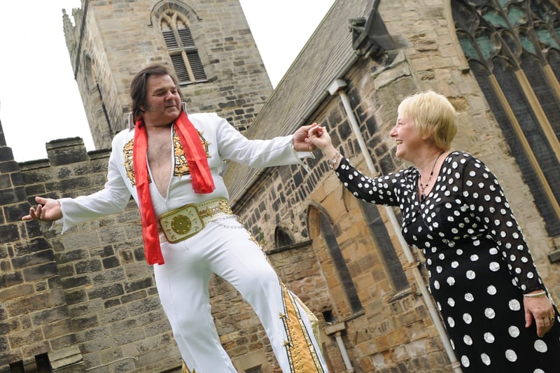 A flashback to 2010 where Elvis was pictured with Jean Henderson at St Michael's and All Angels Church in Houghton-le-Spring - but who can tell us more?