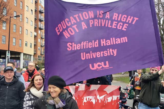 UCU members at a Trade Union Congress rally in Sheffield in 2023. Union members at Sheffield Hallam University will be balloted on potential industrial action in April.