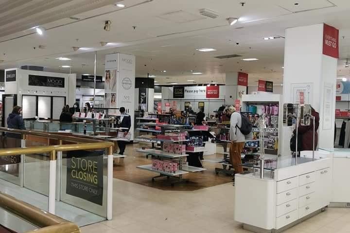 Discounts of up to 80 per cent were available on the last day of trading at Debenhams on The Moor in Sheffield