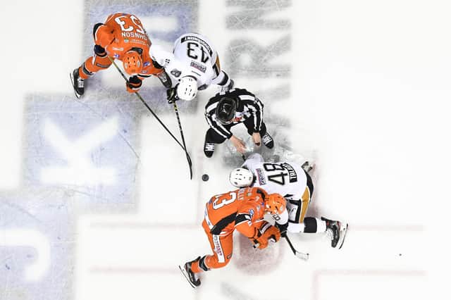 Aerial shot of the Nottingham Panthers v Sheffield Steelers game