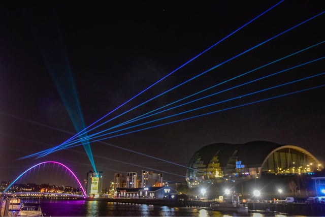 The light beams can be controlled via a smartphone by visiting https://laserlight.city/newcastle/