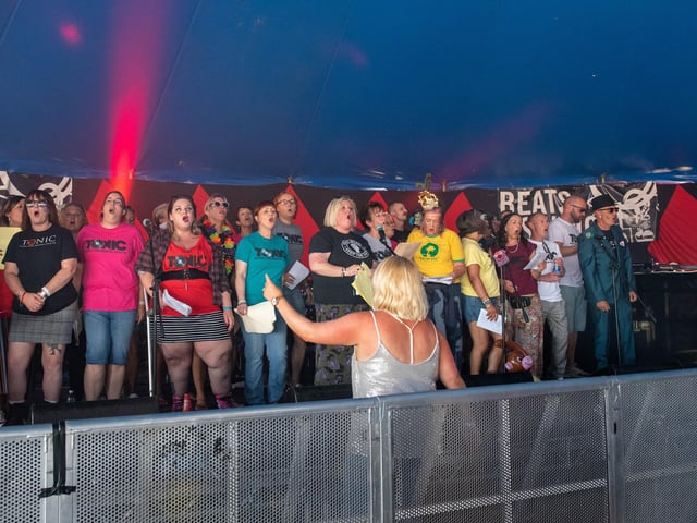 Tonic Ska Choir in the Beats and Swing Tent. Picture: (250819-004)